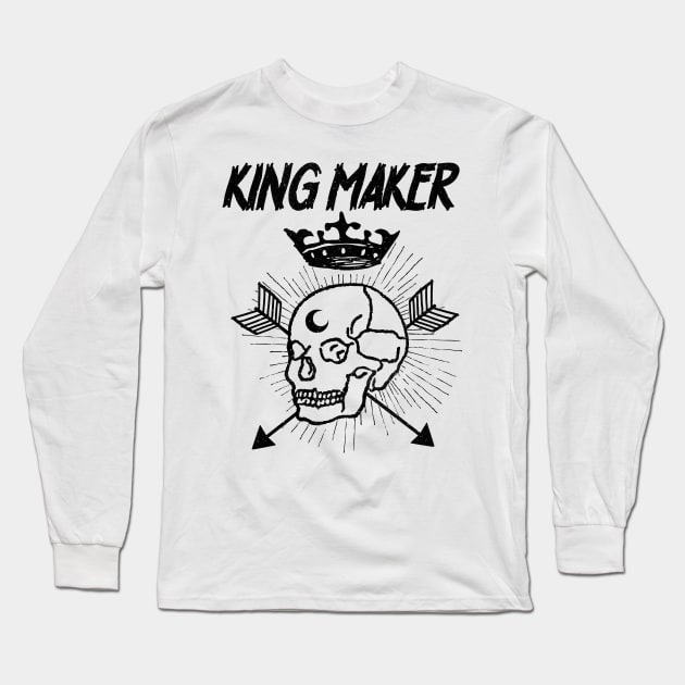 Warrior Skull Crown King Maker Historical Fantasy Long Sleeve T-Shirt by theperfectpresents